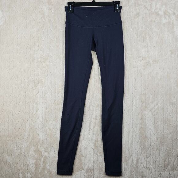 Lululemon Leggings 4 Long Navy Athleisure Classic Gym Minimal Preppy Tall Train - Picture 1 of 6